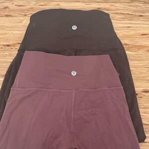 lululemon athletica women's align leggings - army green and purple